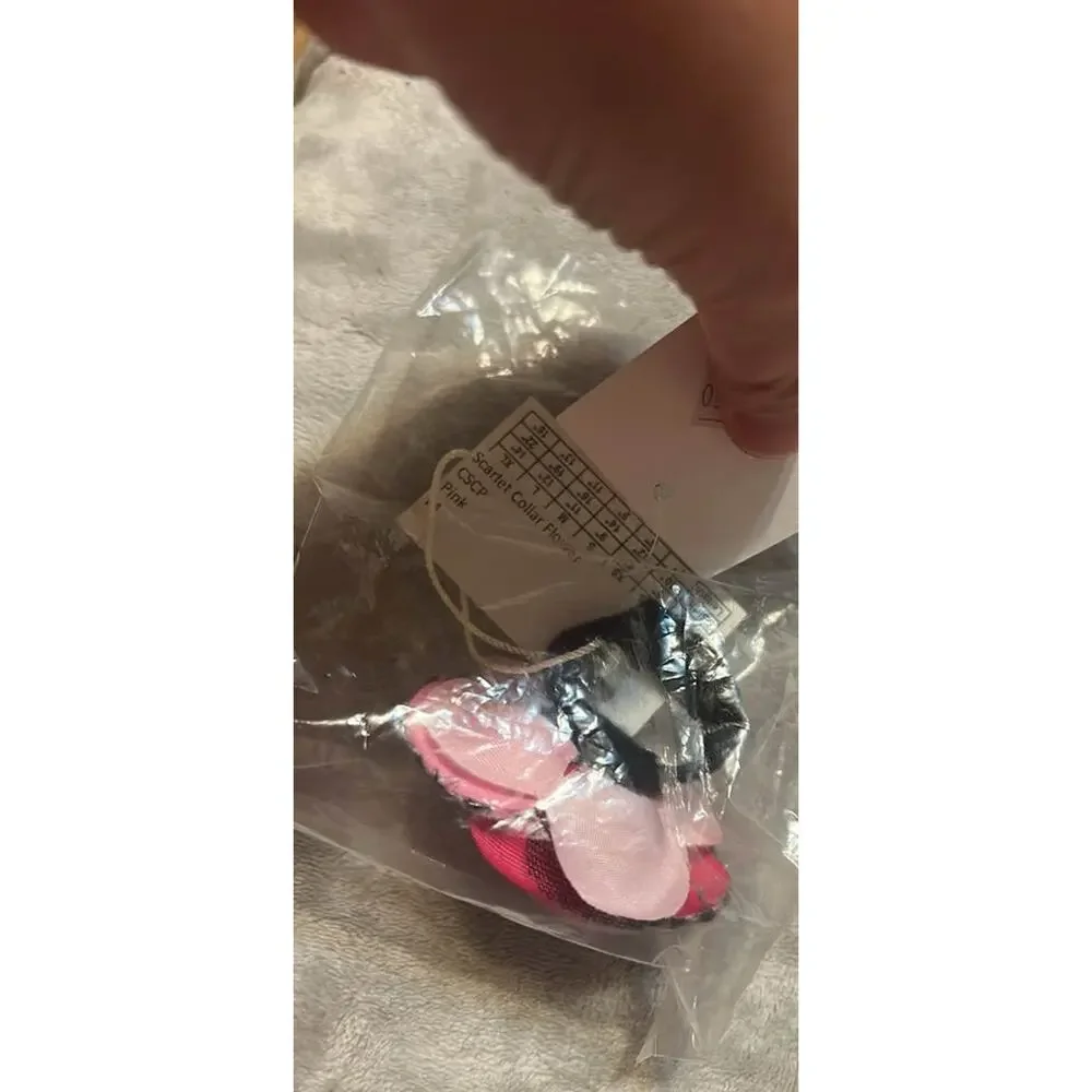 Pooch outfitters scarlet collar flower pink size medium